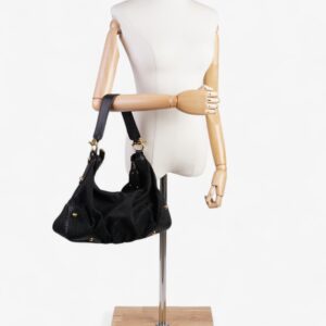 Gucci Jockey Hobo Black / GG Supreme Canvas Medium | Luna Bags