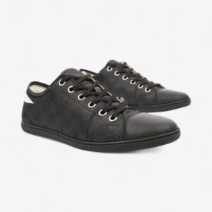 Louis Vuitton Match Up Damier Sneakers Black / White Canvas EU 42 UK 8 | Luna Bags