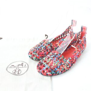 HERMES pumps silk multicolor Woven design Round toe 36 | Luna Bags
