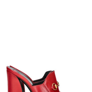 GUCCI Julie Horsebit Blockheel Mules Hibiscus | Luna Bags