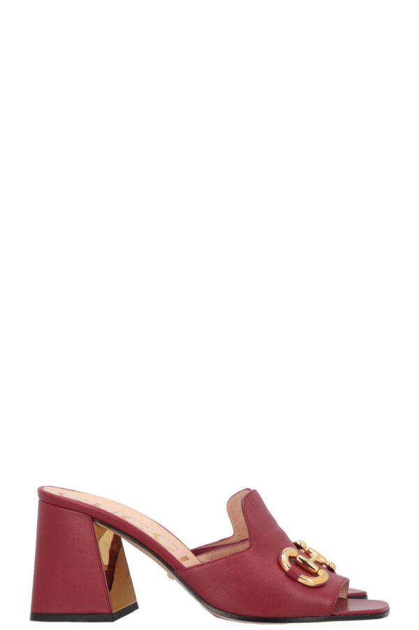 GUCCI Horsebit Mules Leather Red | Luna Bags