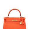 HERMES Kelly 28 Clemence Feu | Luna Bags - Image 12