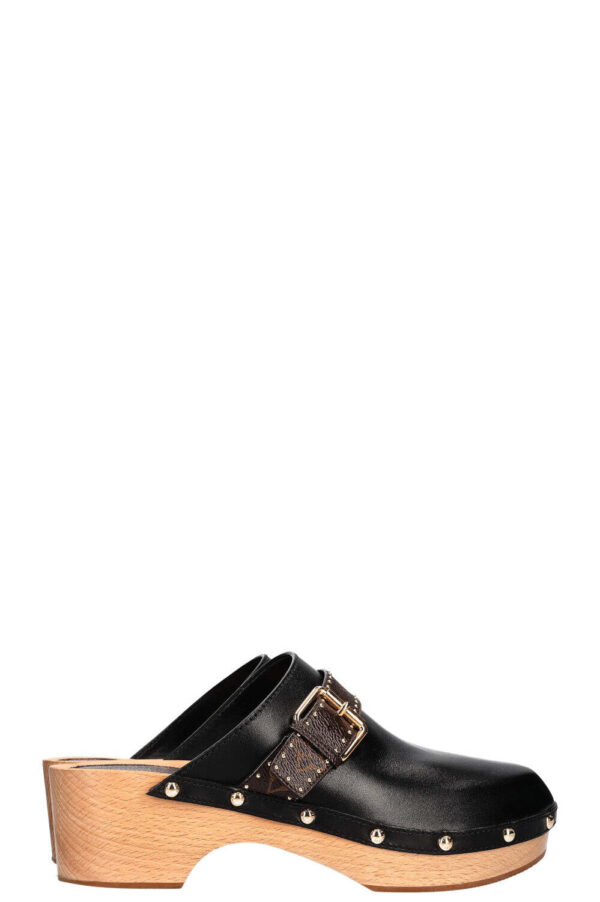 LOUIS VUITTON Cottage Clog Mules MNG Black | Luna Bags