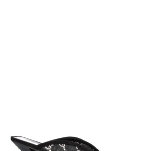 GUCCI GG Crystal Heeled Sandal Black | Luna Bags