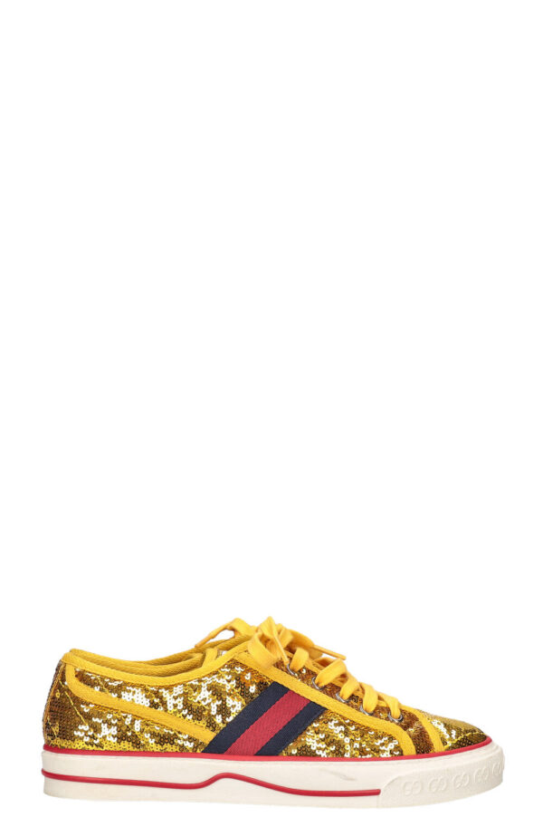 GUCCI Tennis 1977 Sequin Gold Sneakers | Luna Bags