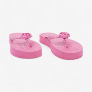 Gucci Double G Platform Sandal Pink Rubber EU 41 UK 8 | Luna Bags