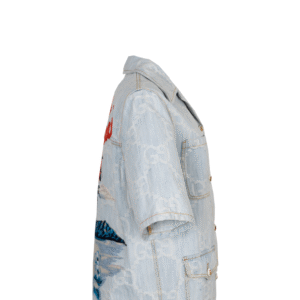 GUCCI California Embroidered GG Denim Jacket Blue | Luna Bags