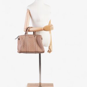 Gucci Boston Bag Rose Beige Guccissima Embossed Leather Medium | Luna Bags