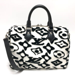 LOUIS VUITTON Boston Duffel bag M45563 leather White x black Tufted Monogram Canvas VxUF Speedy bandouliere 25 | Luna Bags