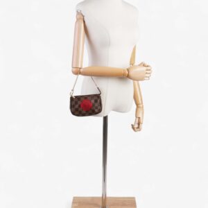 Louis Vuitton Pochette Accessoires Damier Ebene / Red Coated Canvas Mini | Luna Bags