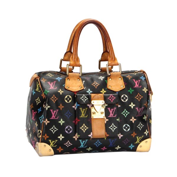 Louis Vuitton Speedy 30 Black Multicolor Monogram Canvas | Luna Bags