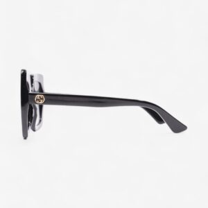 Gucci Oversized Square Sunglasses Black / Gold Acetate 145mm | Luna Bags