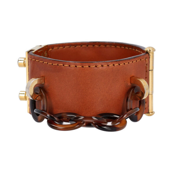 LOUIS VUITTON Leather Nomade Lock Me Cuff Bracelet | Luna Bags