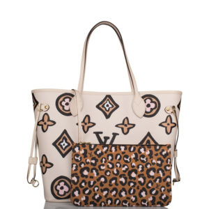 Louis Vuitton Cream Wild At Heart Giant Monogram Neverfull MM | Luna Bags
