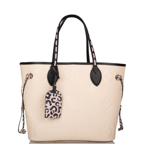 Louis Vuitton Cream Wild At Heart Giant Monogram Empreinte Neverfull MM | Luna Bags