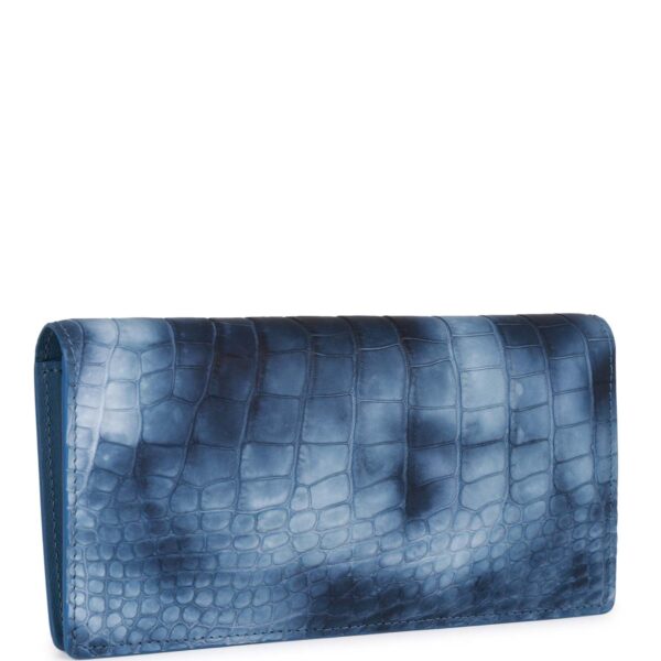 Louis Vuitton Brazza Wallet Multi Blue Matte Alligator Silver Hardware | Luna Bags