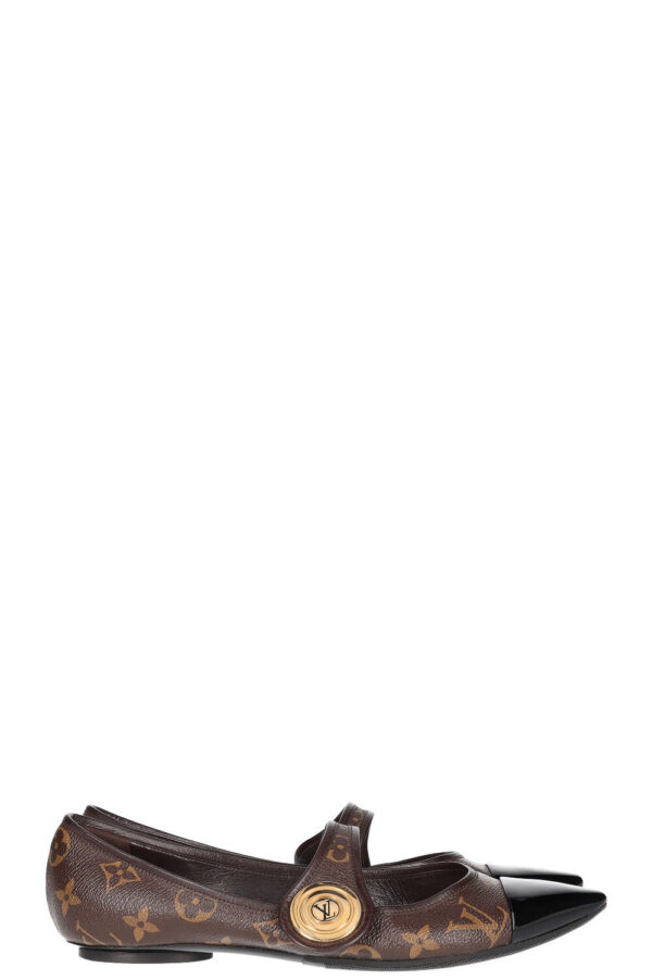 LOUIS VUITTON Cap Toe Flats Canvas MNG | Luna Bags