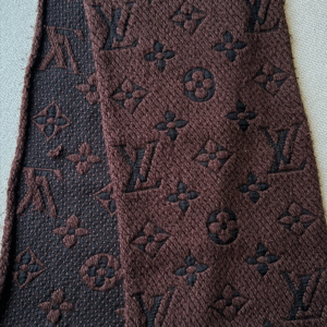 LOUIS VUITTON Scarf Wool MNG Brown Black | Luna Bags