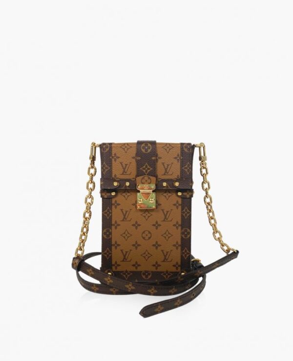 Louis Vuitton Monogram Vertical Trunk Pochette Camel | Luna Bags