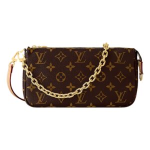 Louis Vuitton Chain Pochette Accessoires NM Monogram Canvas Brown | Luna Bags