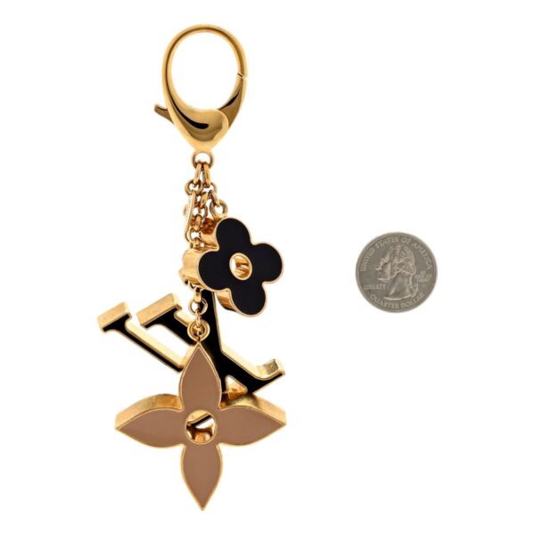 Louis Vuitton Fleur De Monogram Bag Charm Black | Luna Bags