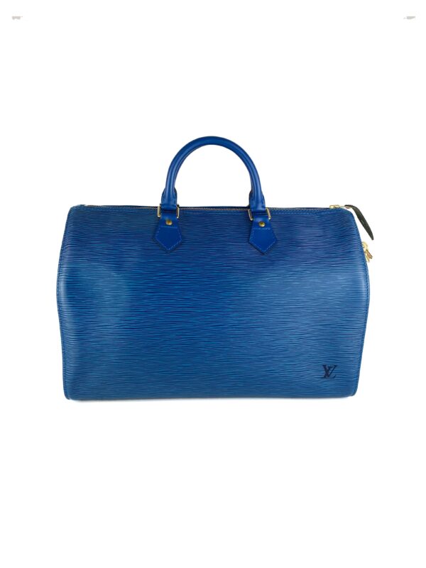 Louis Vuitton Speedy 35 Epi Toledo Blue Handbag | Luna Bags
