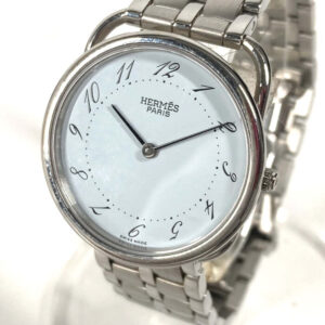 HERMES Watches Quartz Stainless Steel Silver Arceau blue dial Women Used | Luna Bags