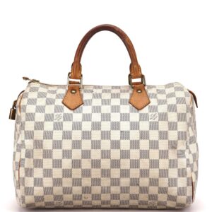 LOUIS VUITTON SPEEDY 30 (SP3130) DAMIER AZUR CANVAS GOLD HARDWARE, WITH LOCK, NO KEYS & DUST COVER | Luna Bags