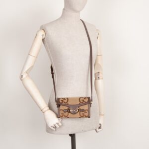 GUCCI Horsebit Crossbody Bag Giant GG Canvas | Luna Bags