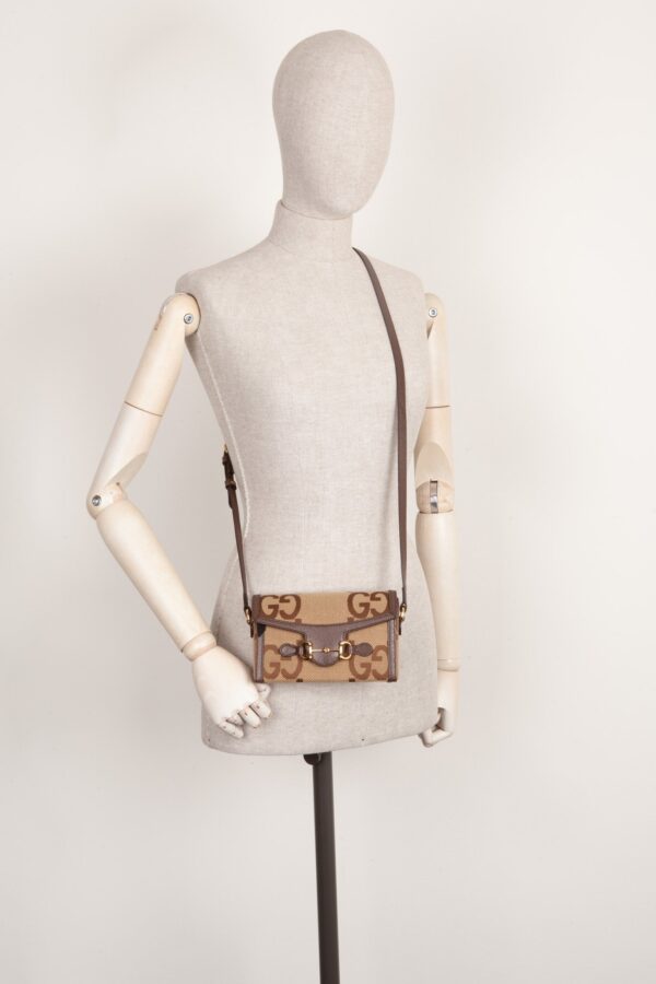 GUCCI Horsebit Crossbody Bag Giant GG Canvas | Luna Bags