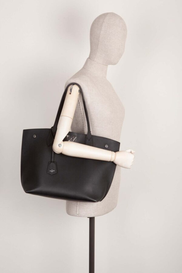 LOUIS VUITTON Lockme Go Tote Bag Leather Black | Luna Bags