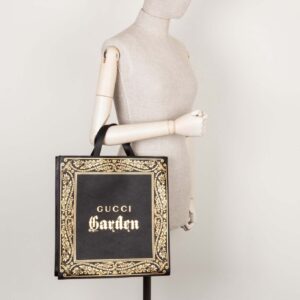 GUCCI Butterfly Convertible Soft Open Tote Black | Luna Bags