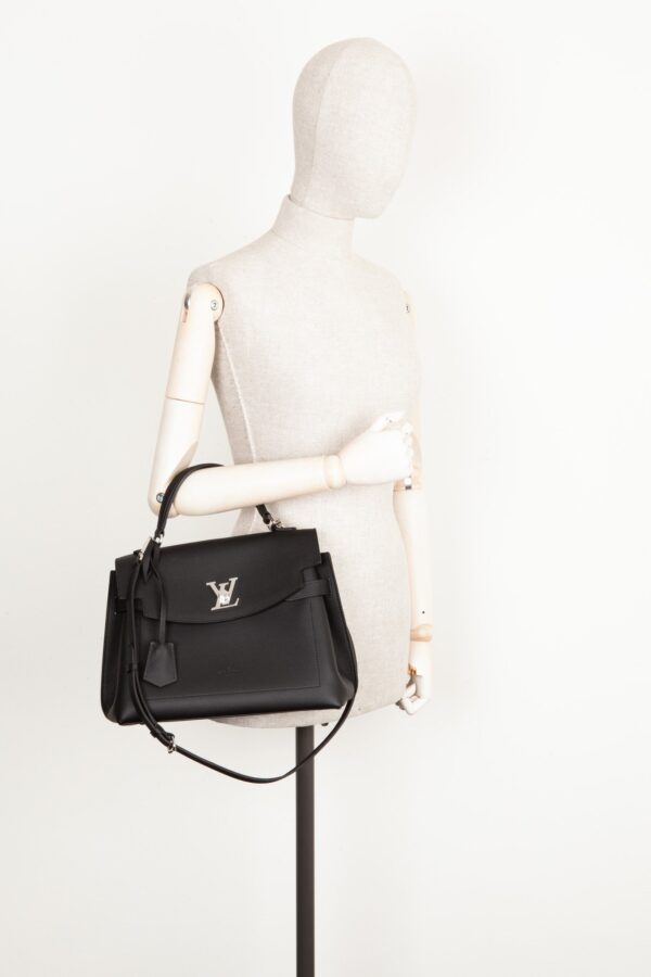 LOUIS VUITTON Lock Me Ever MM Handbag Black Leather | Luna Bags