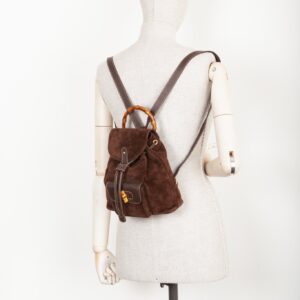 GUCCI Bamboo Backpack Suede | Luna Bags