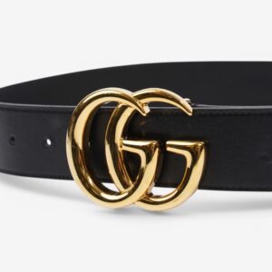 Gucci GG Marmont Belt Black / Gold Leather 75cm / 30" | Luna Bags