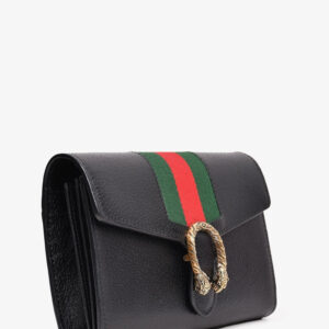 Gucci Black Leather Web Dionysus Wallet on Chain | Luna Bags
