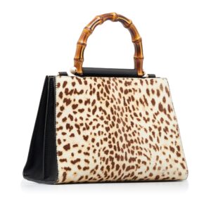 GUCCI Small Bamboo Nymphaea Pony Hair Satchel | Luna Bags