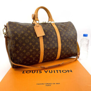 LOUIS VUITTON Boston Duffel bag M41416 Monogram canvas, tanned leather Brown Keepall  bandouliere 50 unisex Used | Luna Bags