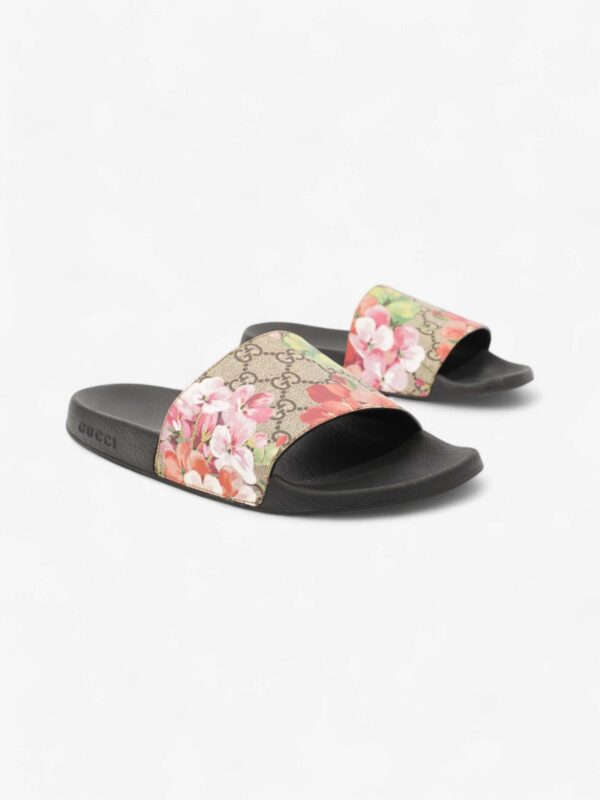 Gucci GG Floral Sliders Beige  / Floral Canvas EU 40 UK 7 | Luna Bags