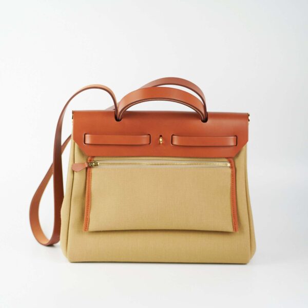 Hermes Herbag 31 Poussiere/Fauve Y stamp | Luna Bags