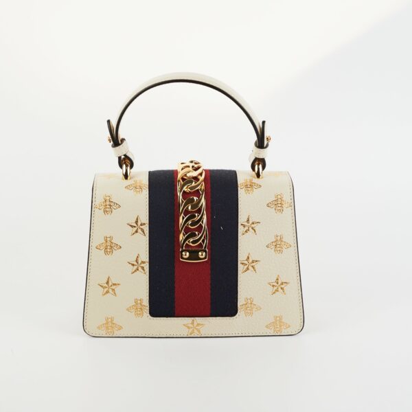 Gucci Sylvie White Mini Top Handle Bag | Luna Bags