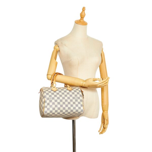 LOUIS VUITTON Damier Azur Speedy 25 White | Luna Bags