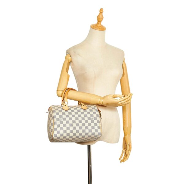 LOUIS VUITTON Damier Azur Speedy 25 White | Luna Bags