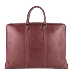 LOUIS VUITTON Porte-Documents Voyage Burgundy Epi Leather Briefcase Bag | Luna Bags
