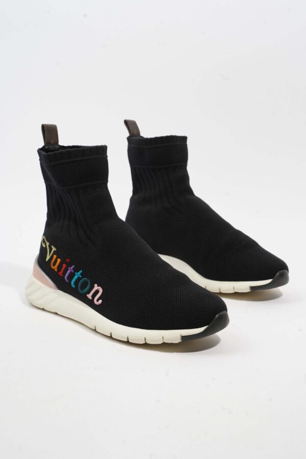 Louis Vuitton Logo Sock Runner Black / Multicolour Cotton EU 38.5 UK 5.5 | Luna Bags