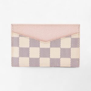 Louis Vuitton Daily Card Holder Damier Azur / Ballerine Pink Coated Canvas | Luna Bags