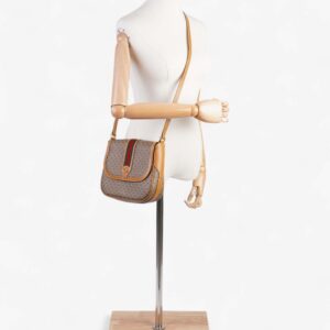 Gucci Vintage Web Crossbody GG Supreme / Green / Red Canvas | Luna Bags