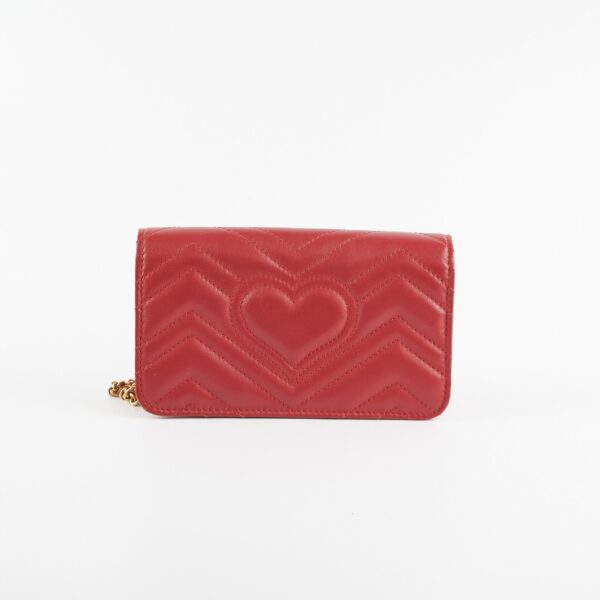 Gucci Chevron Wallet On Chain (Red) | Luna Bags
