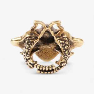 Gucci GG Bee Ring Antique Gold / Pearl Base Metal 13 (Circumference - 53mm) | Luna Bags
