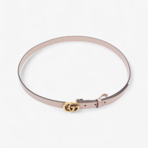 Gucci GG Marmont Thin Belt Rose Beige  / Gold Leather 100cm / 40" | Luna Bags